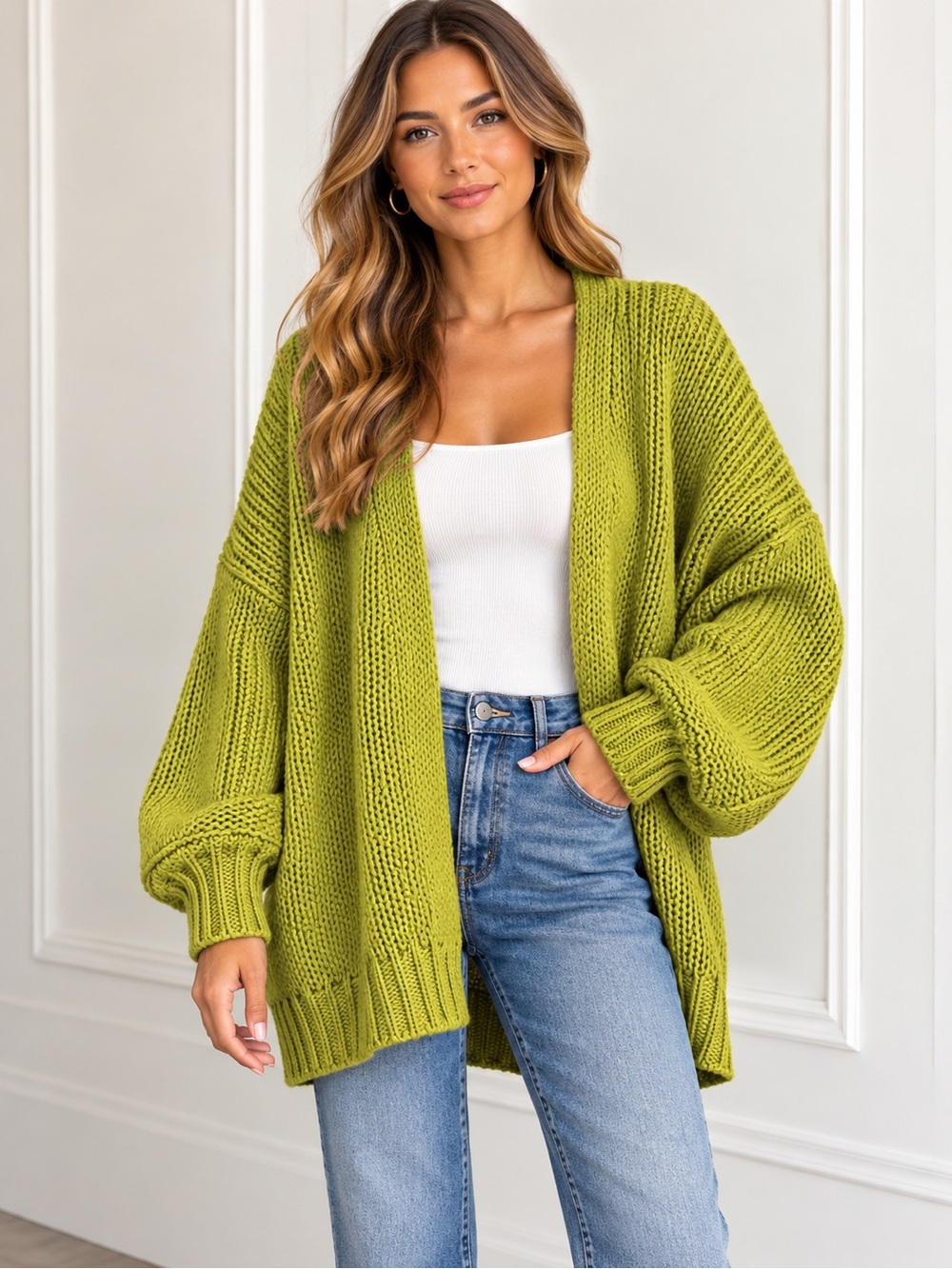 b.young Cardigan Green Size Medium NWT